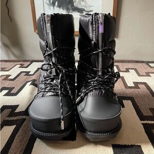 Sacai Black Quilted Winter Boots
